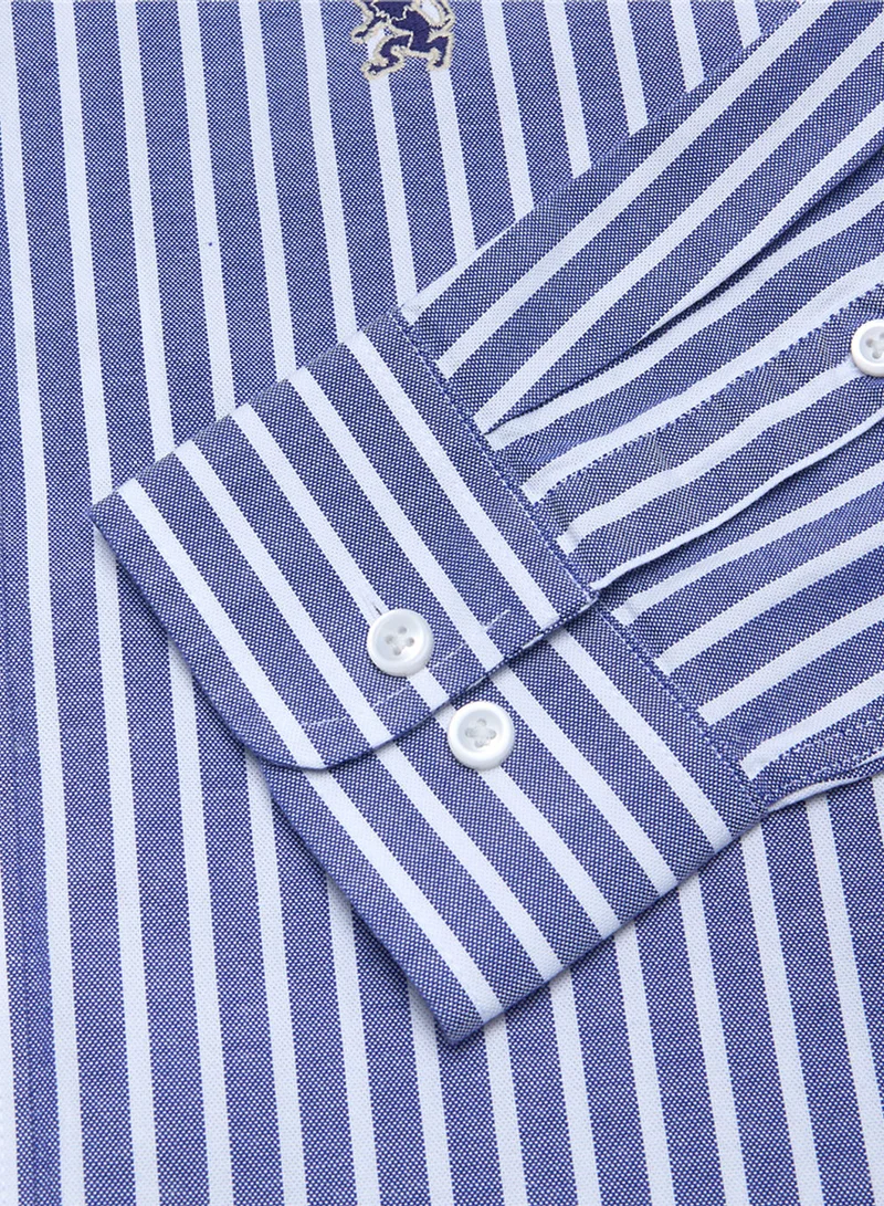 GIORDANO  Men’s Cotton Slim Oxford Shirt with Embroidery for Men | Best Price UAE